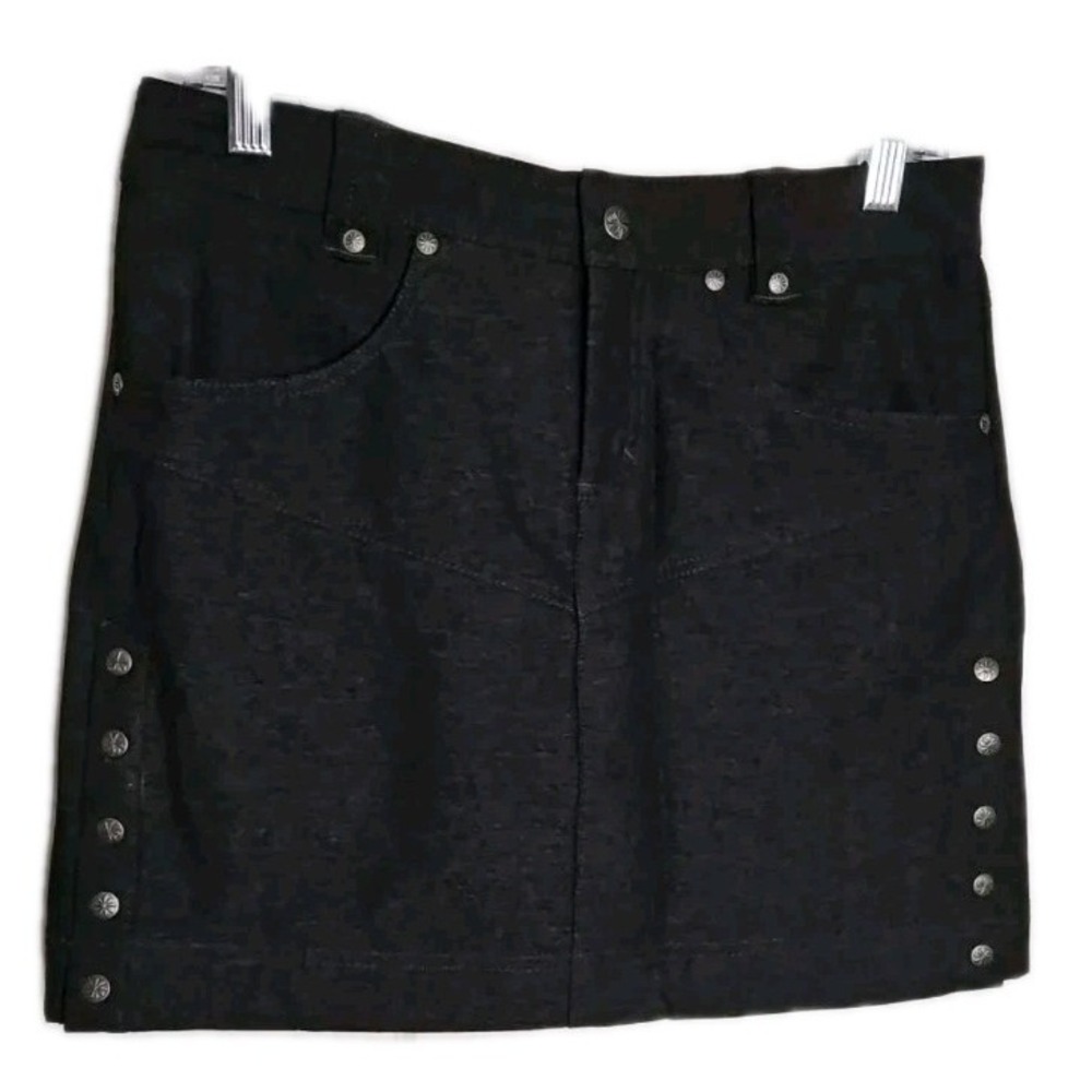 Athleta Take a Hike y2k Mini Skirt Women's‎ 2 Charcol Gray Mid Rise Side Snaps
